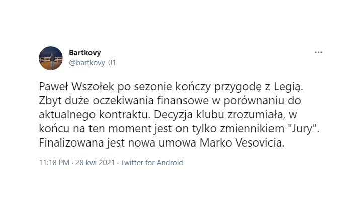 Legia NIE PRZEDŁUŻA kontraktu ze swoim pomocnikiem! ZBYT DUŻE OCZEKIWANIA FINANSOWE